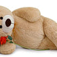 SNOWOLF   Teddy Bear with Ribbon Tie  Light Brown