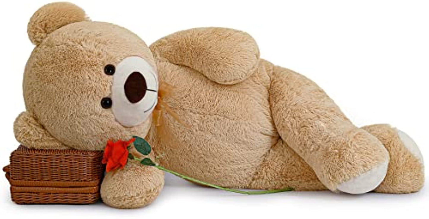 SNOWOLF   Teddy Bear with Ribbon Tie  Light Brown