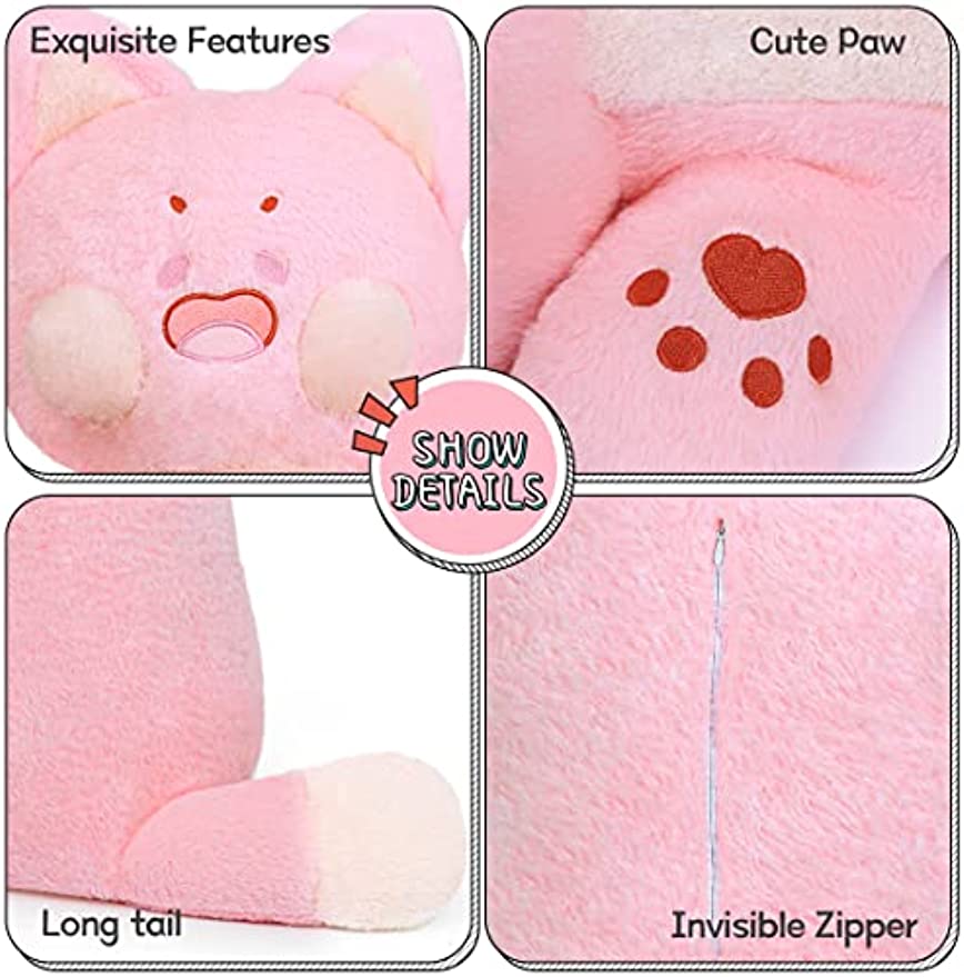 SNOWOLF  Plush Toy Stuffed Animals Body Pillow  Soft Cat  Pink