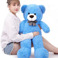 SNOWOLF 1.2m Giant Teddy Bear with Checkered Tie Blue