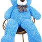 SNOWOLF 1.2m Giant Teddy Bear with Checkered Tie Blue