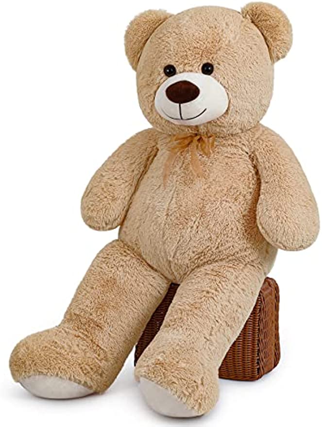 SNOWOLF   Teddy Bear with Ribbon Tie  Light Brown