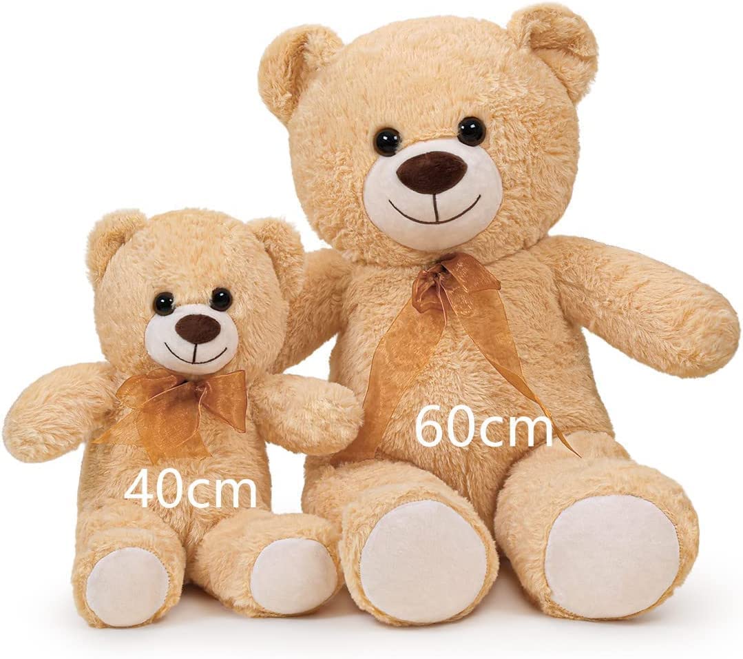 SNOWOLF   Teddy Bear with Ribbon Tie  Light Brown