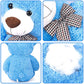 SNOWOLF 1.2m Giant Teddy Bear with Checkered Tie Blue