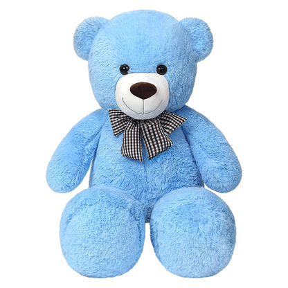 SNOWOLF 1.2m Giant Teddy Bear with Checkered Tie Blue