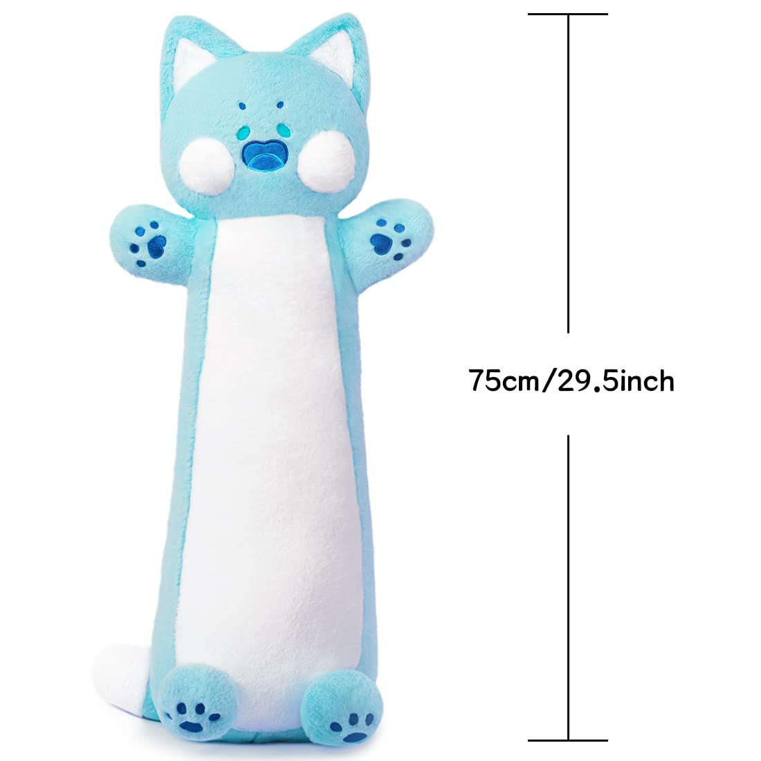 SNOWOLF  Plush Toy Stuffed Animals Body Pillow  Soft Cat  Blue