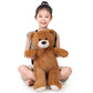 SNOWOLF   Teddy Bear with Ribbon Tie Dark Brown