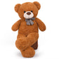 SNOWOLF 1.2m Giant Teddy Bear with Checkered Tie Dark Brown