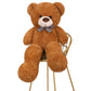 SNOWOLF 1.2m Giant Teddy Bear with Checkered Tie Dark Brown