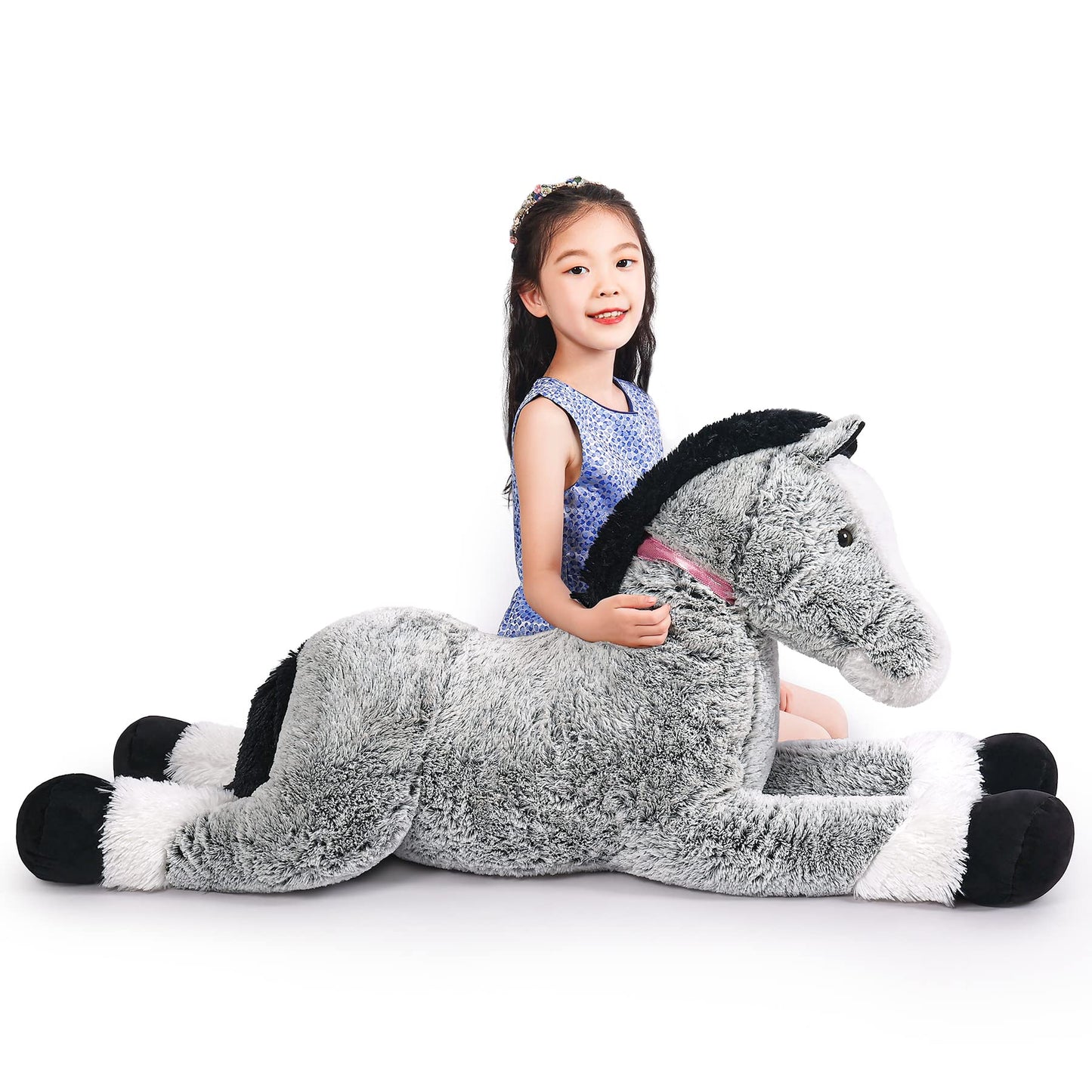 SNOWOLF Giant Plush Toys Stuffed Animals Horse Grey