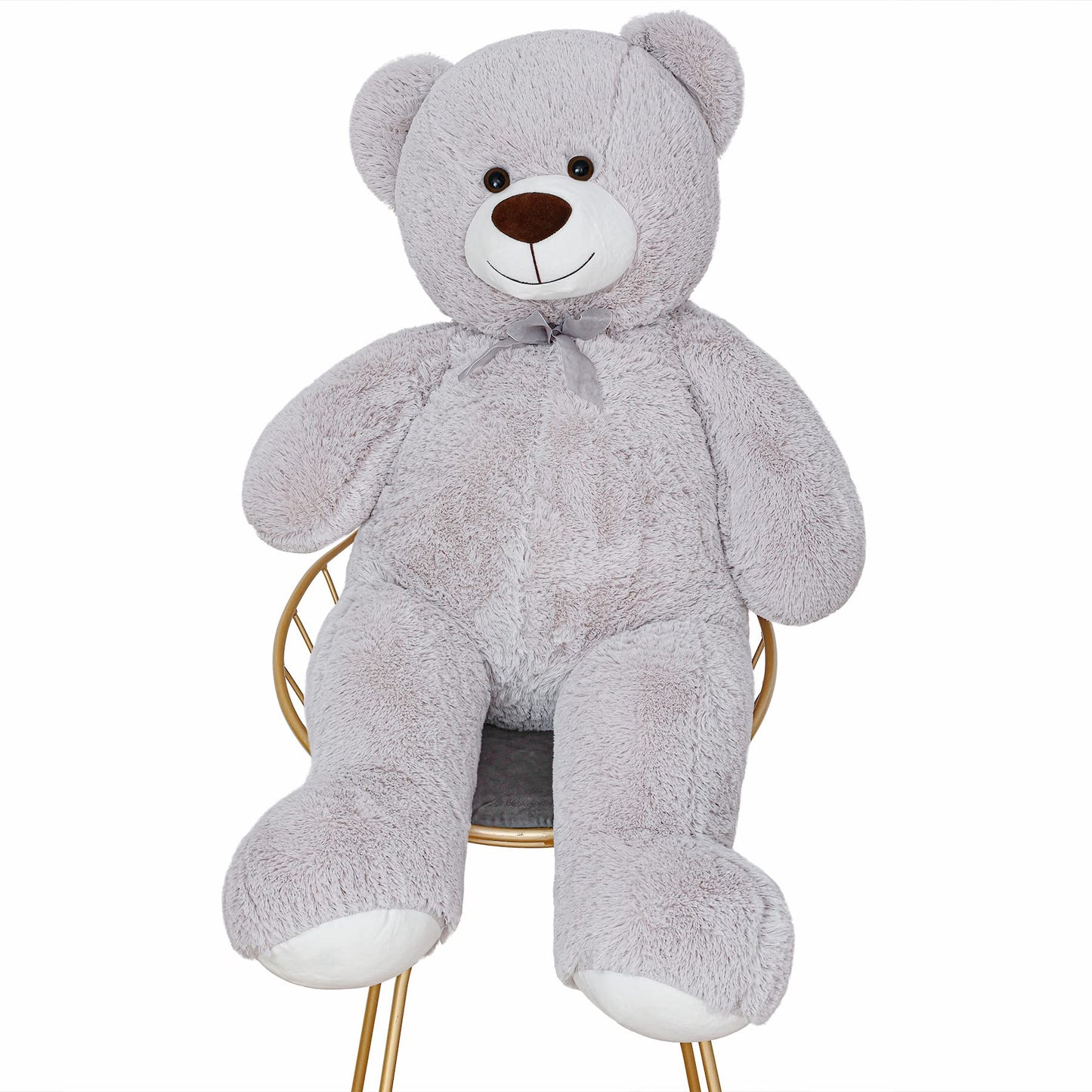 SNOWOLF   Teddy Bear with Ribbon Tie  Grey