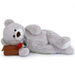 SNOWOLF   Teddy Bear with Ribbon Tie  Grey