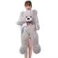 SNOWOLF 1.2m Giant Teddy Bear with Checkered Tie Grey