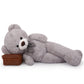 SNOWOLF 1.2m Giant Teddy Bear with Checkered Tie Grey