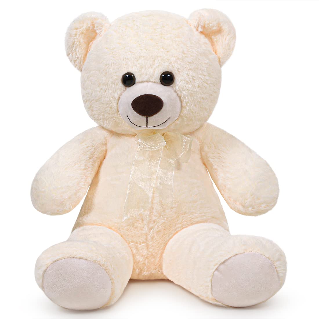 SNOWOLF   Teddy Bear with Ribbon Tie White