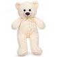 SNOWOLF   Teddy Bear with Ribbon Tie White