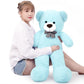 SNOWOLF 1.2m Giant Teddy Bear with Checkered Tie Light Blue