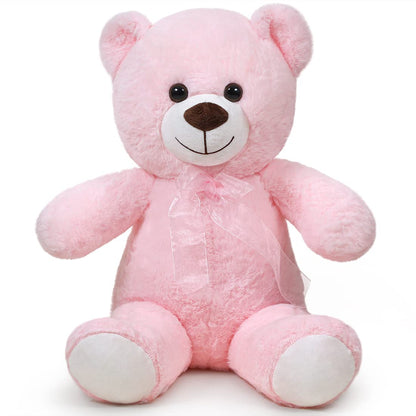 SNOWOLF   Teddy Bear with Ribbon Tie  Pink