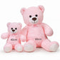 SNOWOLF   Teddy Bear with Ribbon Tie  Pink