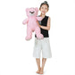 SNOWOLF   Teddy Bear with Ribbon Tie  Pink