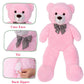 SNOWOLF 1.2m Giant Teddy Bear with Checkered Tie  Pink