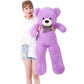 SNOWOLF 1.2m Giant Teddy Bear with Checkered Tie Purple