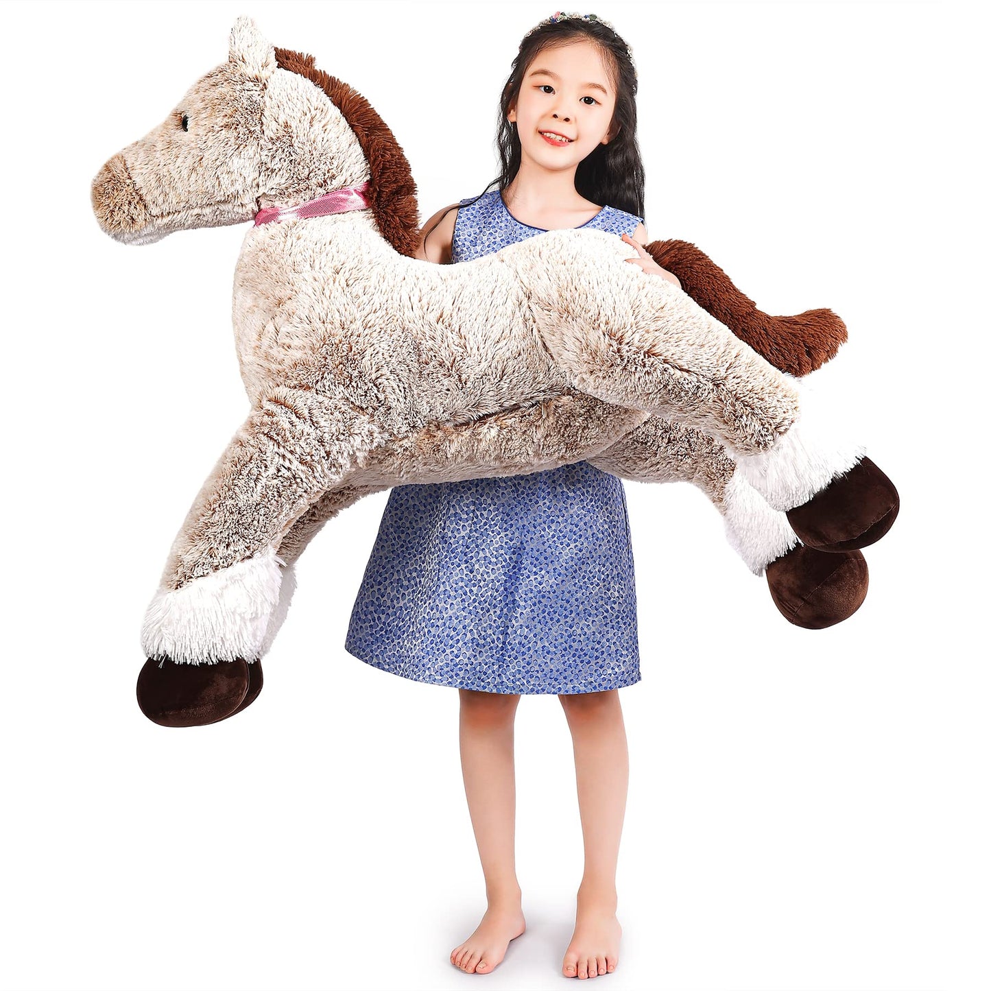 SNOWOLF Giant Plush Toys Stuffed Animals Horse Brown