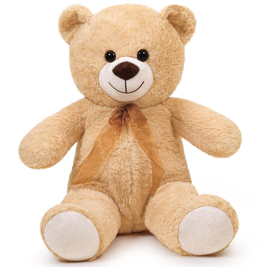 SNOWOLF   Teddy Bear with Ribbon Tie  Light Brown