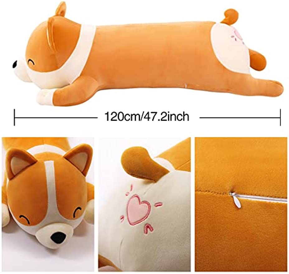 SNOWOLF Stuffed Animal  Plush Pillow  Corgi Dog Orange