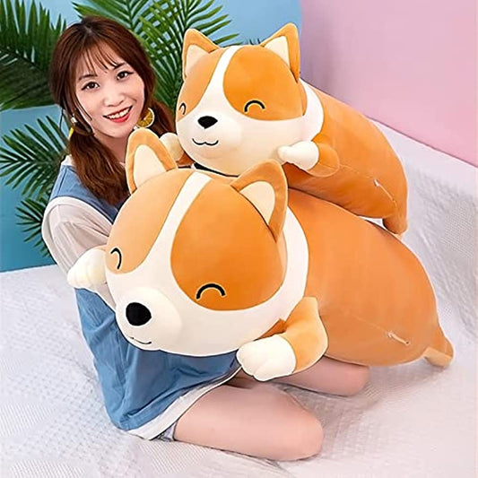 SNOWOLF Stuffed Animal  Plush Pillow  Corgi Dog Orange