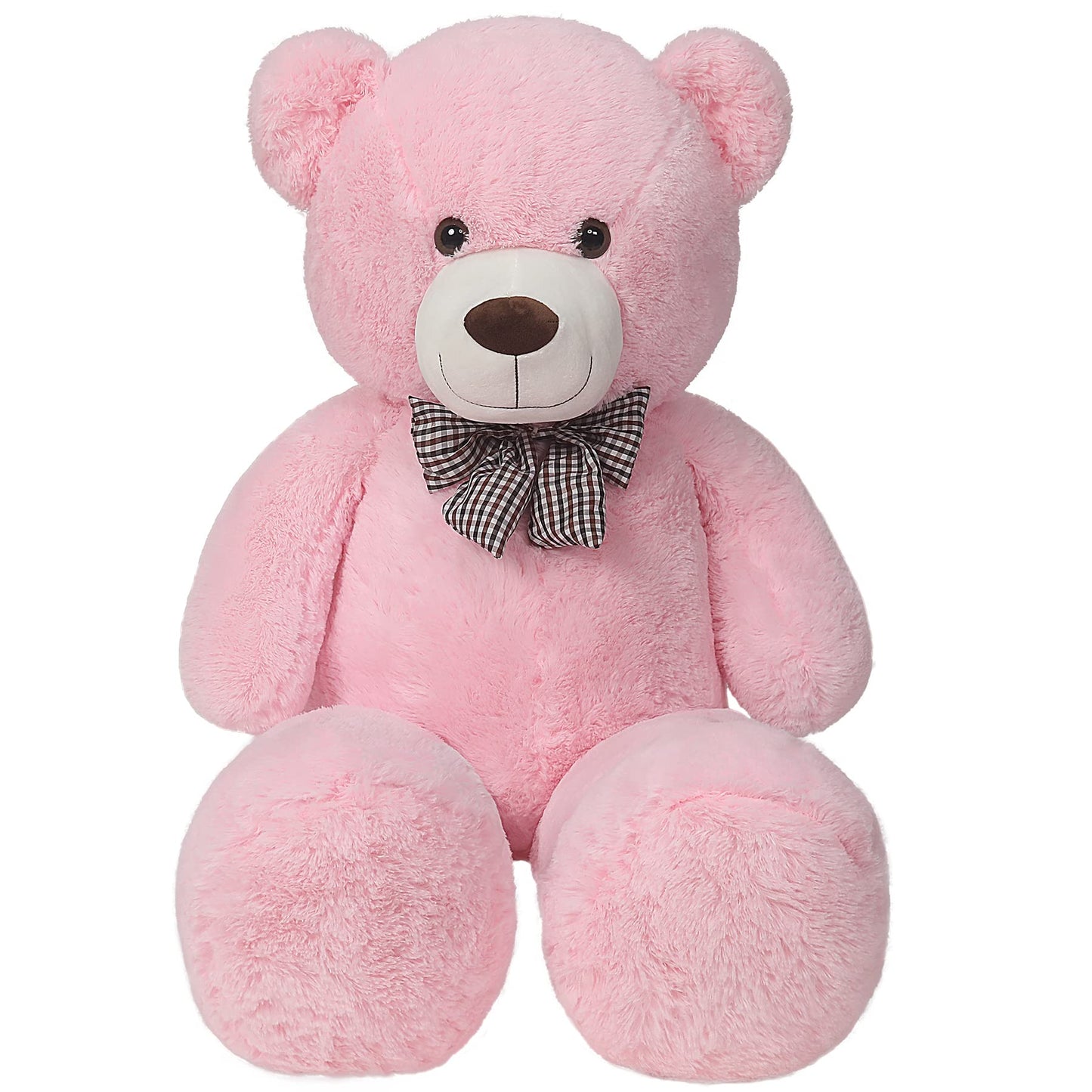 SNOWOLF 1.2m Giant Teddy Bear with Checkered Tie  Pink